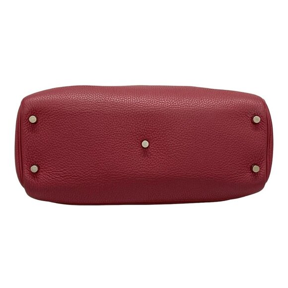 Auth HERMES Atlas35 Ruby Taurillon Clemence Square N Handbag - Picture 6 of 16